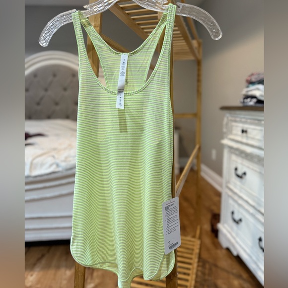 lululemon athletica Tops - NWT Lululemon Yellow/Gray striped Tank Top, size 2